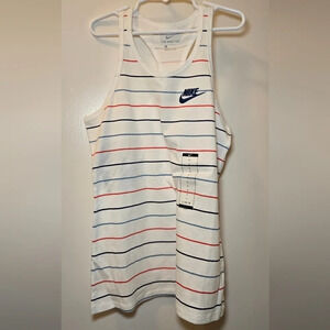 Nike Big Girls Sportswear Tank Striped White Size L